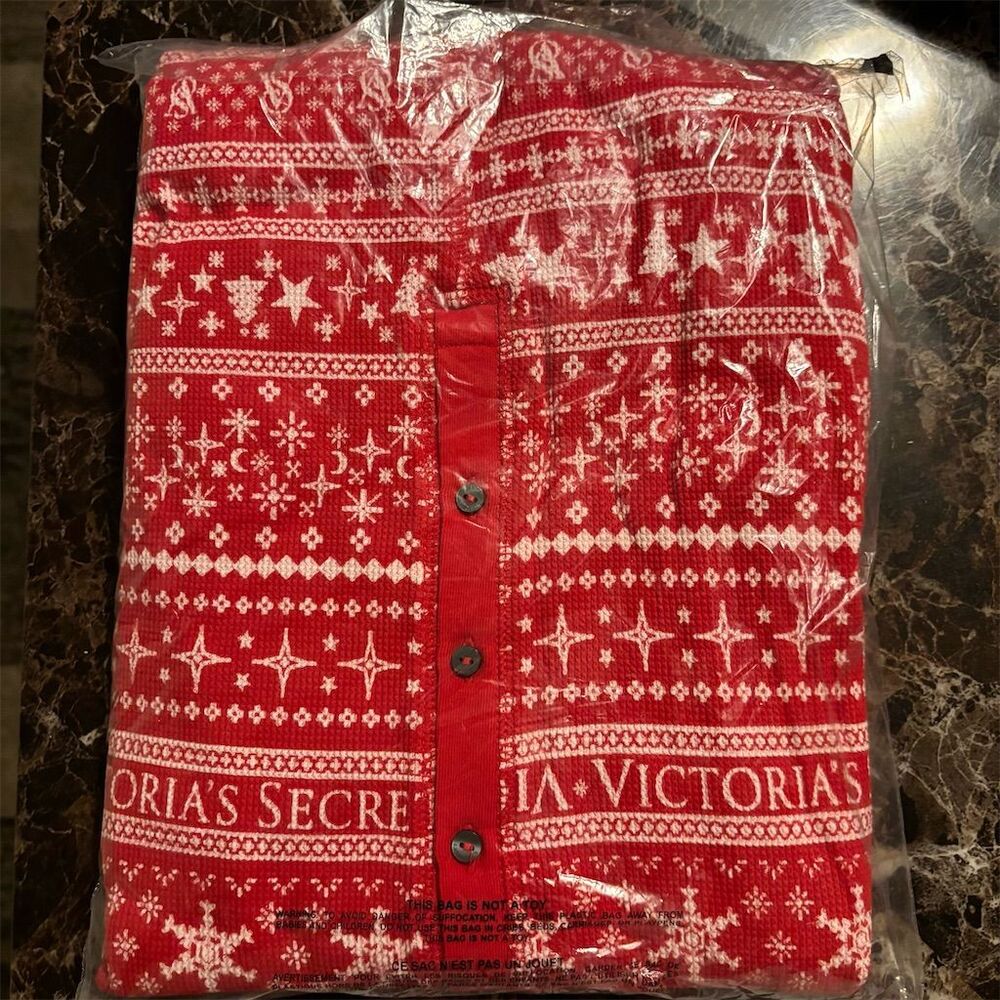 Victoria's Secret Red Fair Isle Pajama Onesie - Picture 7 of 9